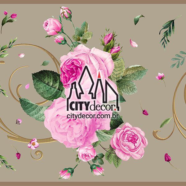Faixa de parede floral rosas Faixa de parede floral rosas