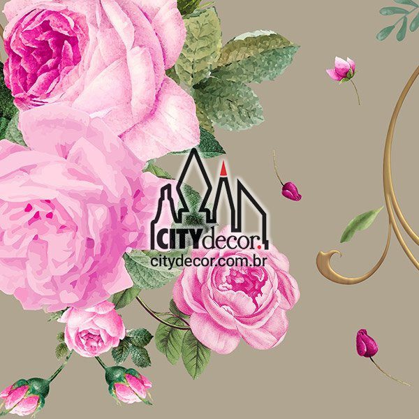 Faixa de parede floral buquê de rosas Faixa de parede floral buquê de rosas