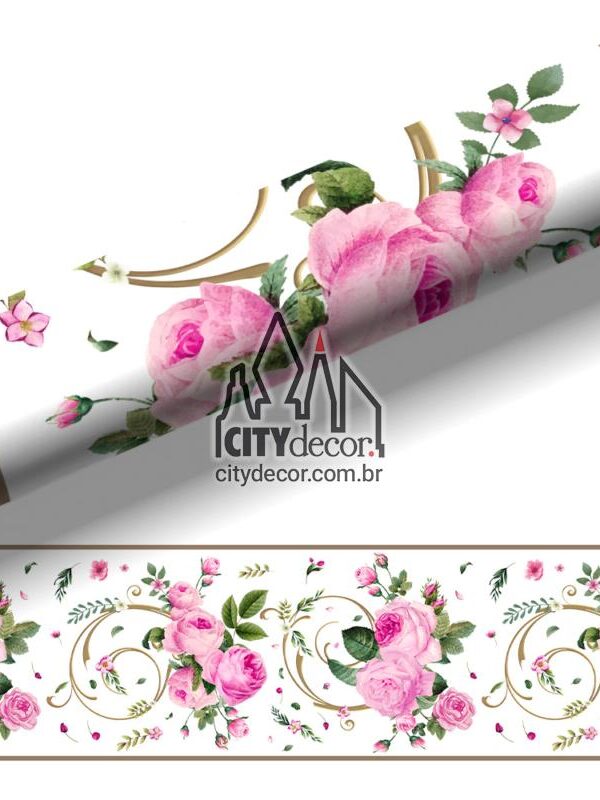 Faixa decorativa adesiva rosas