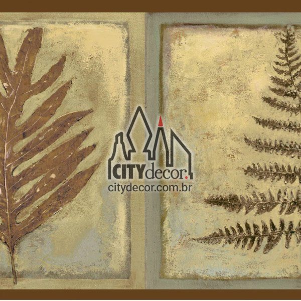 Faixa decorativa folhas secas incrustadas Faixa decorativa folhas secas incrustadas