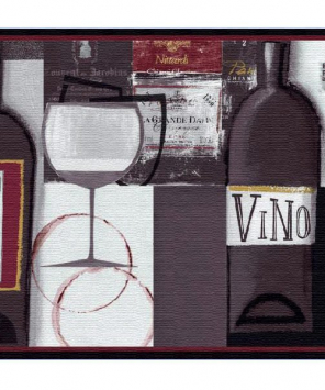 Faixa decorativa de parede garrafas de vinho