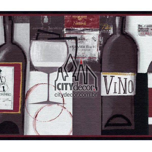 Faixa decorativa de parede garrafas de vinho Faixa decorativa de parede garrafas de vinho