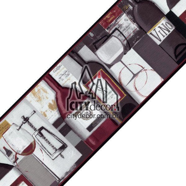 Faixa decorativa de parede para cozinha e bar garrafas de vinho Faixa decorativa de parede para cozinha e bar garrafas de vinho