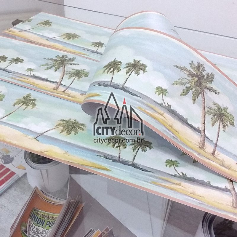 Faixa de parede adesiva coqueiros Faixa de parede adesiva coqueiros