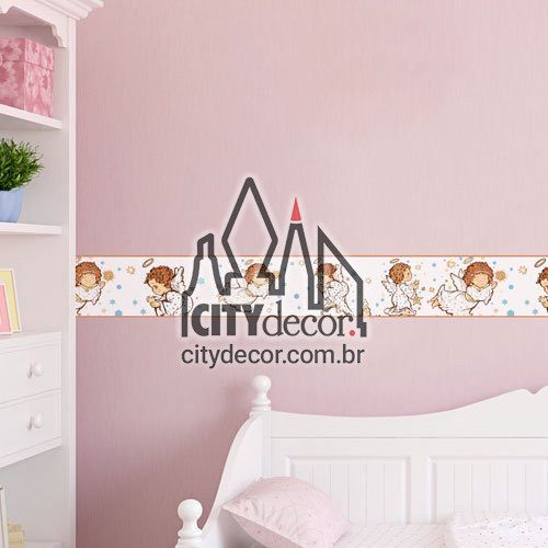 Faixa decorativa infantil anjinhos da guarda Faixa decorativa infantil anjinhos da guarda