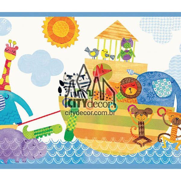 Faixa de parede infantil arca dos bichinhos Faixa de parede infantil arca dos bichinhos