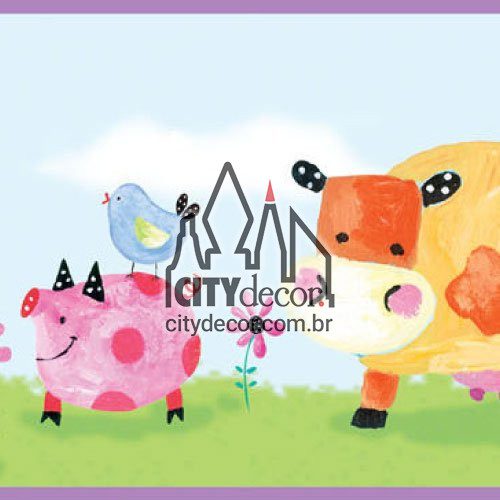 Faixa para quarto infantil Bichinhos em aquarela Faixa para quarto infantil Bichinhos em aquarela