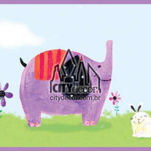 Faixa de parede infantil Bichinhos em aquarela Faixa de parede infantil Bichinhos em aquarela