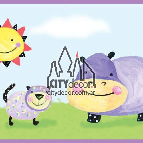 Faixa decorativa para bebê Bichinhos em aquarela Faixa decorativa para bebê Bichinhos em aquarela