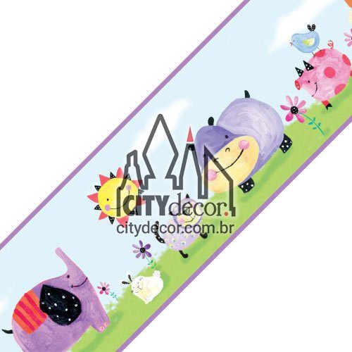 Faixa decorativa Bichinhos em aquarela Faixa decorativa Bichinhos em aquarela