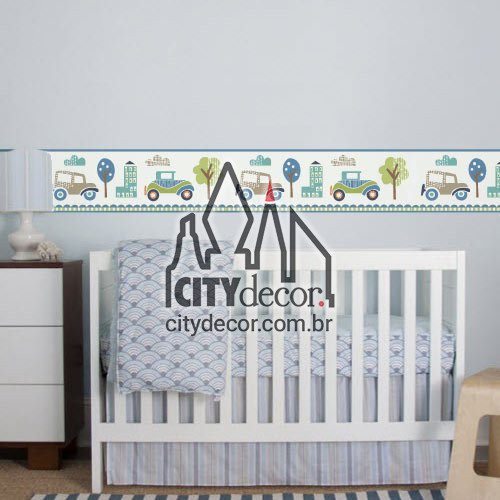 Faixa decorativa Carrinhos na cidade Faixa decorativa Carrinhos na cidade