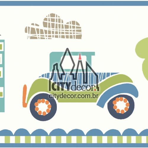 Faixa de parede Carrinhos na cidade Faixa de parede Carrinhos na cidade