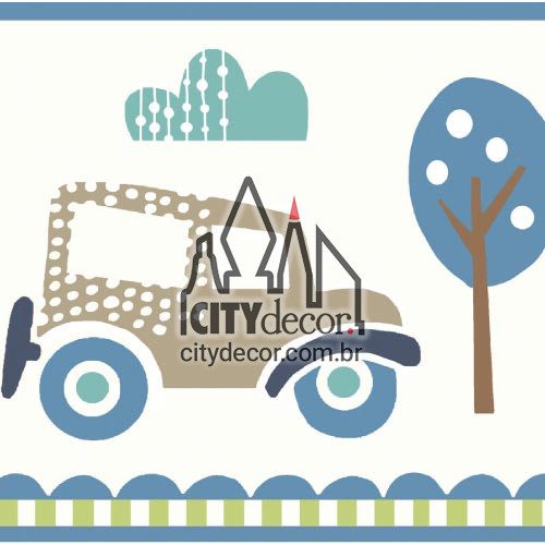 Faixa de parede Carrinhos na cidade Faixa de parede Carrinhos na cidade