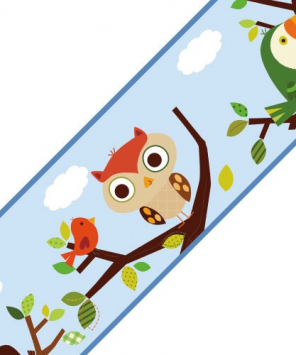 Faixa de parede passarinhos e corujinha