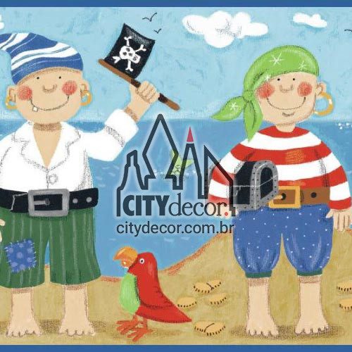 Faixa para quarto de bebê Piratas Faixa para quarto de bebê Piratas