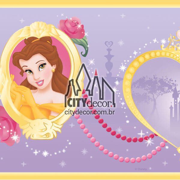 Faixa decorativa infantil Princesas Disney - lilás Faixa decorativa infantil Princesas Disney - lilás