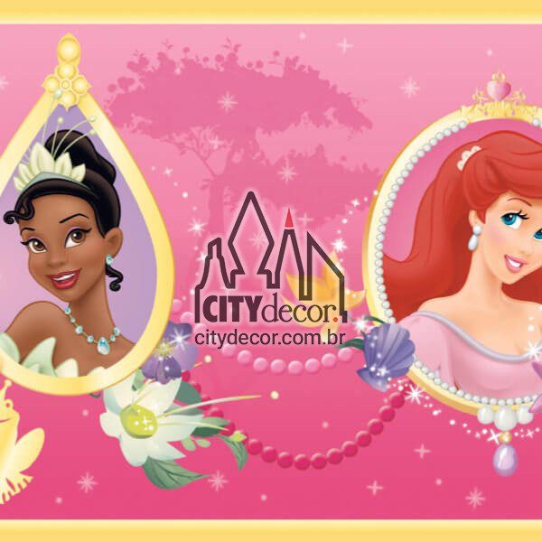 Faixa de parede infantil Princesas Disney - pink Faixa de parede infantil Princesas Disney - pink