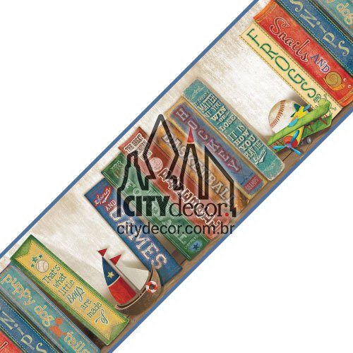 Faixa decorativa Livros de menino Faixa decorativa Livros de menino