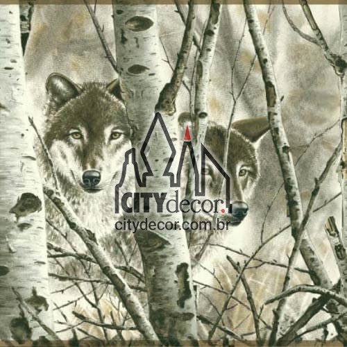 Adesivo Lobos na floresta Adesivo Lobos na floresta