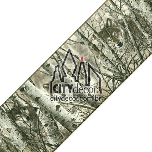 Faixa decorativa Lobos na floresta Faixa decorativa Lobos na floresta