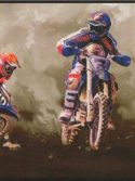 Faixa decorativa de parede motos motocross