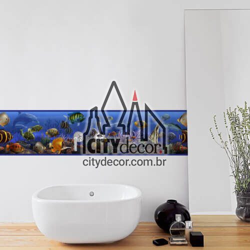 Faixa de parede peixes no fundo do mar Faixa de parede peixes no fundo do mar