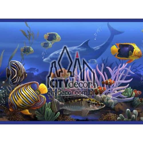 Faixa para banheiro peixes coloridos no fundo do mar Faixa para banheiro peixes coloridos no fundo do mar