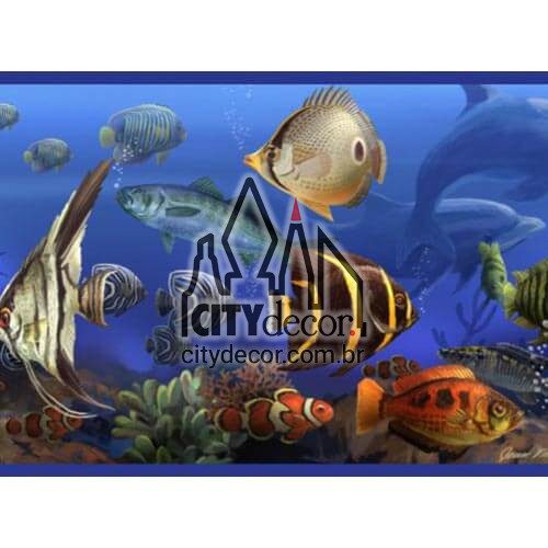 Faixa border peixes coloridos no fundo do mar Faixa border peixes coloridos no fundo do mar