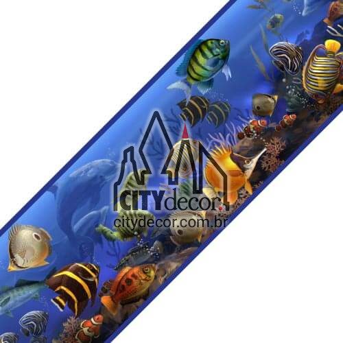 Faixa decorativa peixes no fundo do mar Faixa decorativa peixes no fundo do mar