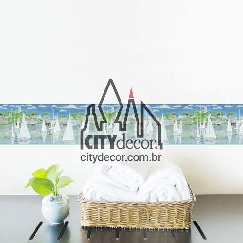 Faixa de parede barcos no porto Faixa de parede barcos no porto