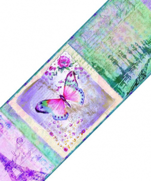 Faixa decorativa de parede Paris e Borboletas