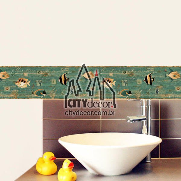 Faixa de parede border Peixes Marinhos Faixa de parede border Peixes Marinhos