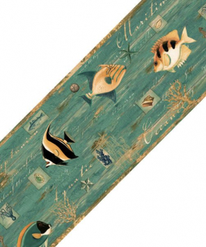 Faixa decorativa de parede Peixes Marinhos