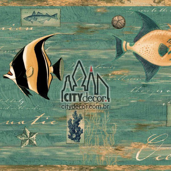 Faixa de parede border Peixes Marinhos Faixa de parede border Peixes Marinhos