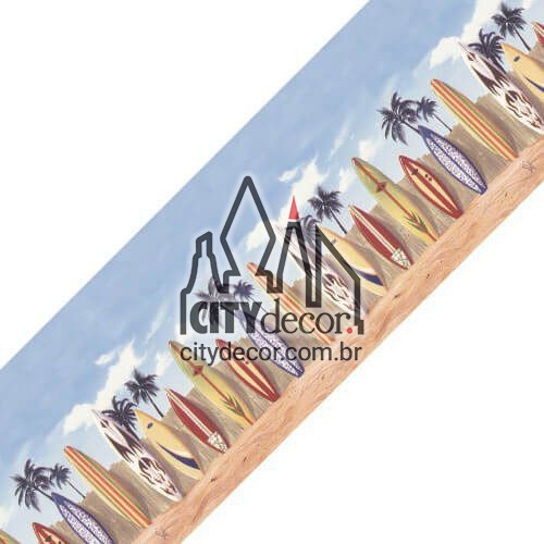 Faixa decorativa Pranchas de surf na praia Faixa decorativa Pranchas de surf na praia