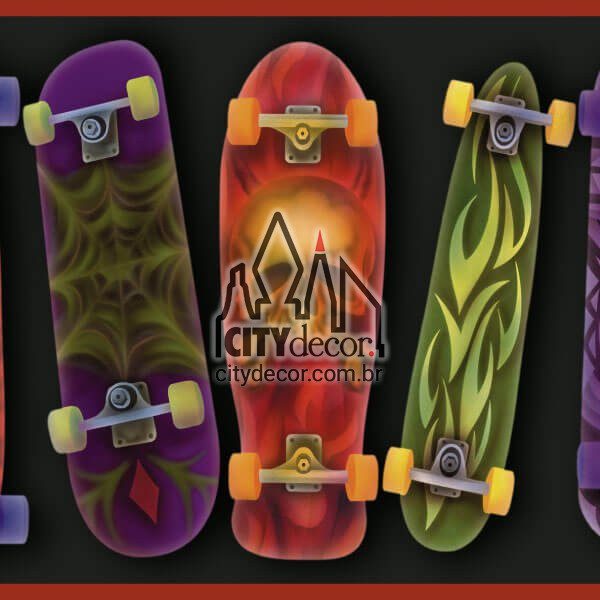Faixa decorativa para quarto masculino skates Faixa decorativa para quarto masculino skates