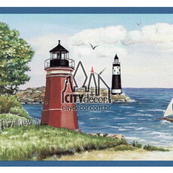 Faixa decorativa Veleiros e Faróis Faixa decorativa Veleiros e Faróis