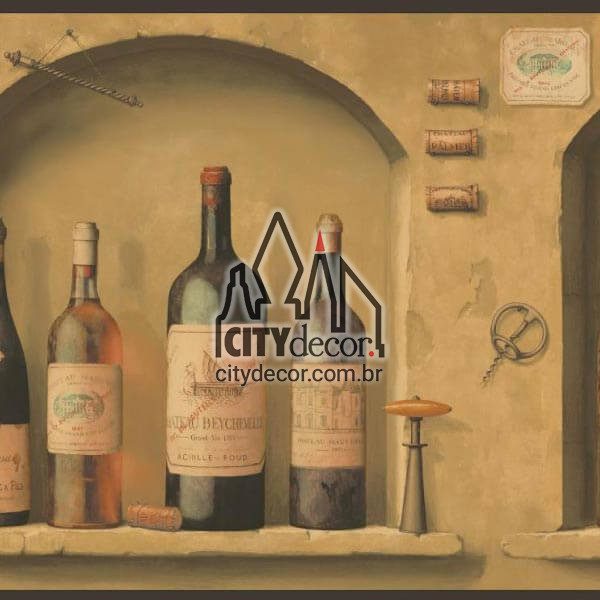 Faixa decorativa de parede para cozinha garrafas Faixa decorativa de parede para cozinha garrafas
