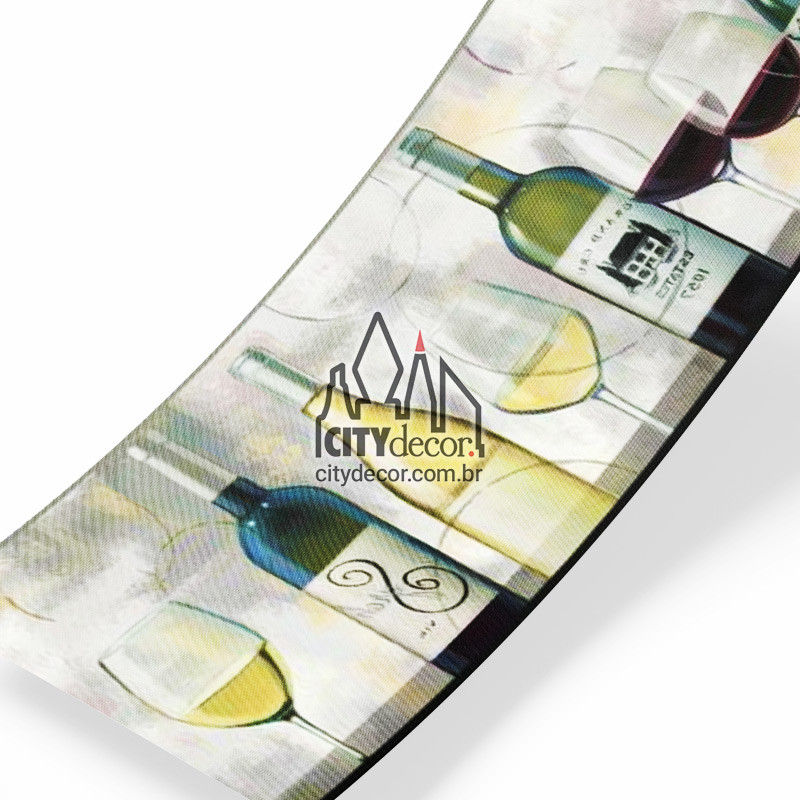 Faixa decorativa vinhos e taças Faixa decorativa vinhos e taças