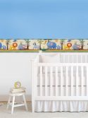 Faixa decorativa para quarto de bebê bichinhos zoológico