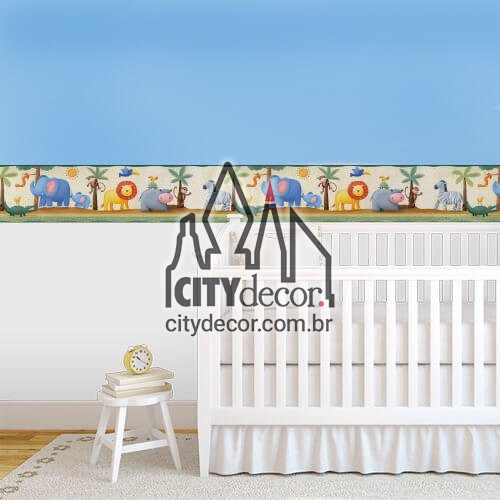 Faixa decorativa para quarto de bebê bichinhos zoológico