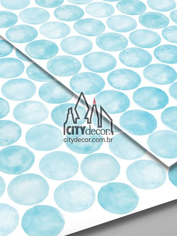 kit adesivo de parede bolinhas de aquarela azul claro