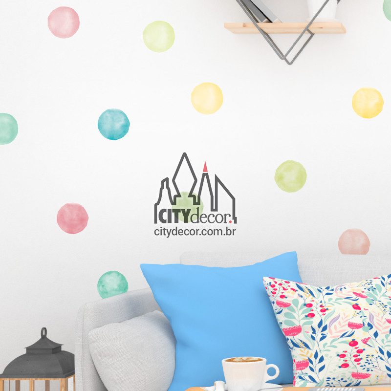 adesivo bolinhas de aquarela coloridas adesivo bolinhas de aquarela coloridas