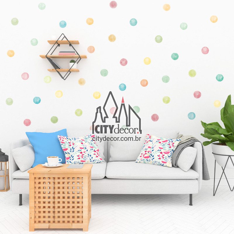 adesivo de parede bolinhas de aquarela coloridas adesivo de parede bolinhas de aquarela coloridas