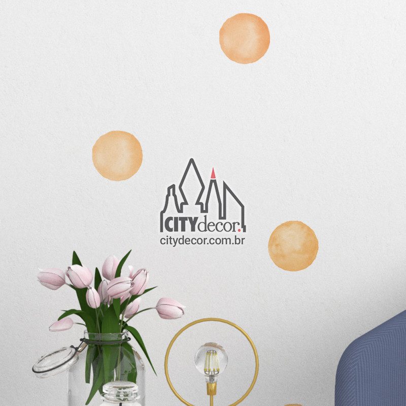 adesivo de parede bolinhas laranja adesivo de parede bolinhas laranja