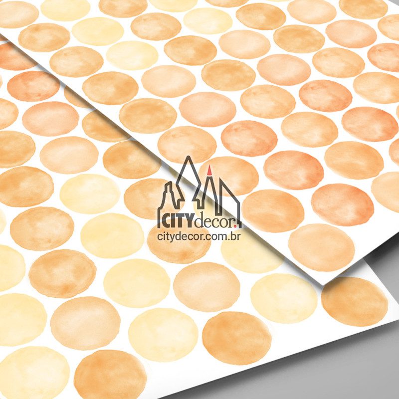 kit adesivo de parede confeti aquarelado laranja kit adesivo de parede confeti aquarelado laranja