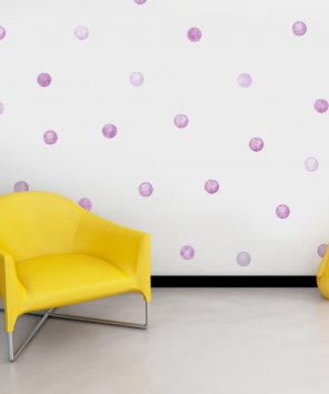 adesivo de parede bolinhas de aquarela lilás