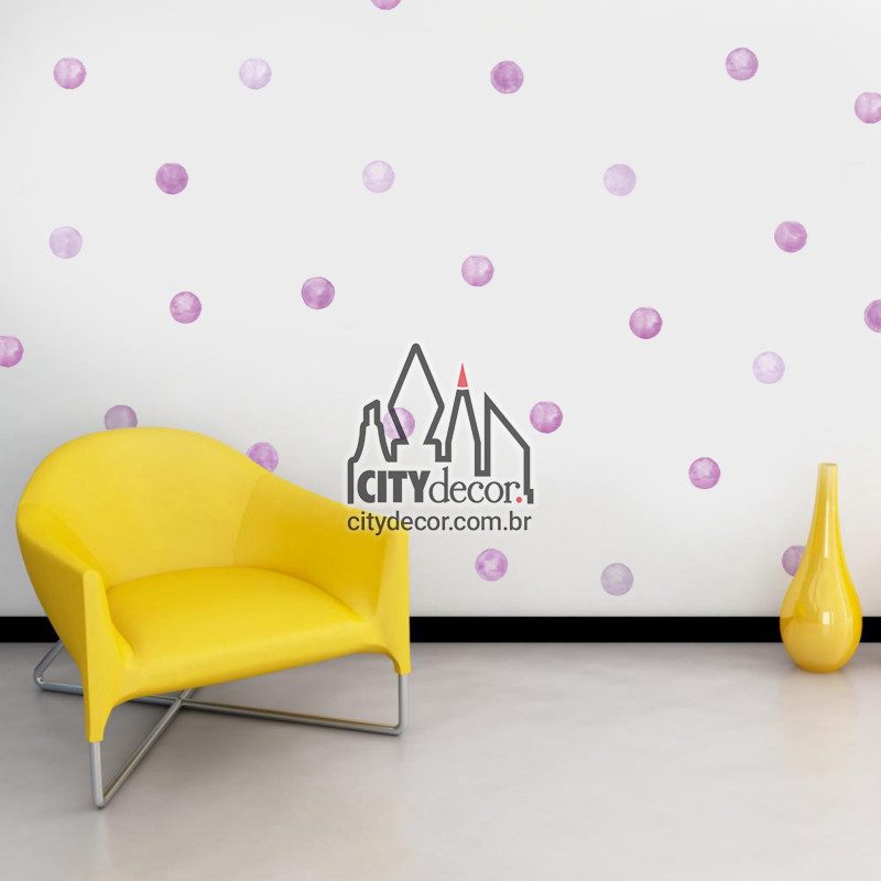adesivo de parede bolinhas de aquarela lilás adesivo de parede bolinhas de aquarela lilás