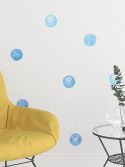 adesivo de parede bolinhas de aquarela azul