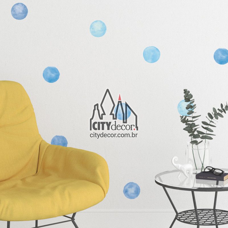 adesivo de parede bolinhas de aquarela azul adesivo de parede bolinhas de aquarela azul